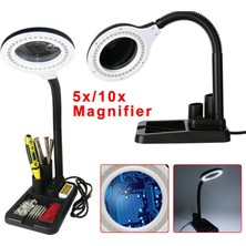Skygo Esnek 5X /10X 40 Led Işıklı Büyüteç - Lamba Büyüteç Okuma - Çalışma Lehim Masa Lambası A808