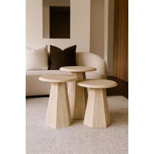 Levent Mobilya ve Aksesuar Prizma Zigon Sehpa, Traverten