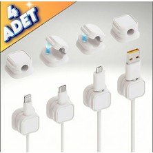 ALMITAL 4 ADET Kurippu Beyaz Manyetik Kablo Düzenleyici Mıknatıslı Kablo Tutucu Klipsi