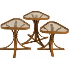 Levent Mobilya ve Aksesuar Perez 3’lü Zigon Sehpa Camlı