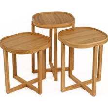 Levent Mobilya ve Aksesuar Troya 3’lü Zigon Sehpa Tablalı