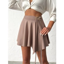 Jashope Asimetrik Kesim Scuba Mini Etek