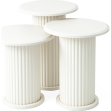 Levent Mobilya ve Aksesuar Bohem Zigon Sehpa, Ekru