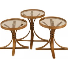 Levent Mobilya ve Aksesuar Lazio 3’lü Zigon Sehpa Camlı