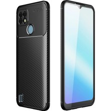  Realme C21 Kılıf Auto Focus Karbon Kapak - Siyah