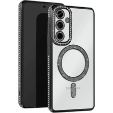  Samsung Galaxy S25 Kılıf Joke Simli Magneticsafe Kılıf - Siyah