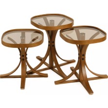 Levent Mobilya ve Aksesuar Meva 3’lü Zigon Sehpa Camlı