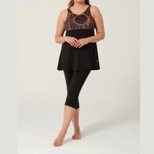 Linotti Askılı Taytlı Büyük Beden Yarı Kapalı Mayo 002528-25