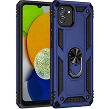Epilons Mey Ithalat® Samsung Galaxy A03 Kılıf Sofya Yüzüklü Silikon Kapak - Lacivert