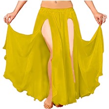 Kaftan Collection Fırfırlı Çift Yırtmaçlı Astarsız Oryantal Eteği