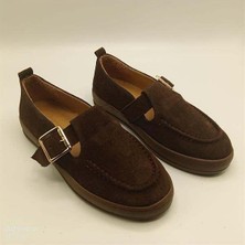 Ametist Ava Acı Kahve Gerçek Deri Süet Günlük Kadın Ayakkabı