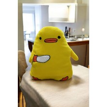 BLC Boutique Belalı Civciv Peluş Oyuncak – Bıçaklı Komik Sarı Yastık (30 Cm)