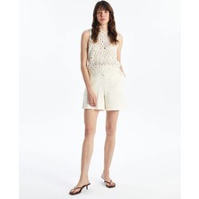 Lc Waikiki Yeni Sezon Kadın Beli Lastikli Düz Şort