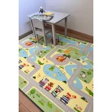 Coolmats 200X140X1.0 cm Yeşil Parkur - Bulutlar Dağlar Rulo Oyun Matı