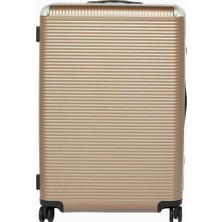Fpm Milano Bank Light Trunk On Wheels Büyük Boy, Deri Detaylı Tasarım Valiz