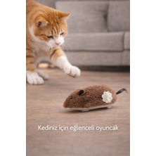 Ventoze Hareketli ve Peluş Kaplı Interaktif Kedi Eğitim ve Avcılık Oyuncağı | Kurmalı Fare Kedi Oyuncağı