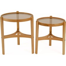 Levent Mobilya ve Aksesuar Reno 2’li Zigon Sehpa Camlı