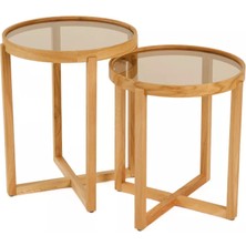 Levent Mobilya ve Aksesuar Inter 2’li Zigon Sehpa Camlı