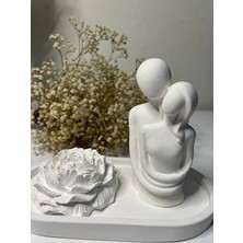 Bilby Birbirine Aarılan Çift ve Taştozu Şakayık Modelli 3 Lü Dekoratif Biblo