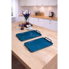 Zucci Home Aurora Eucalyptus Opak 2’li Servis Tepsisi | Dayanıklı Sunum Tepsisi - 30X22  cm | 38X26 cm
