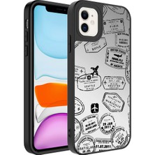 Apple iPhone 11 Kılıf Aynalı Desenli Kamera Korumalı Parlak Nrtk Mirror Kapak-Seyahat