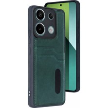  Xiaomi Redmi 15C 4g Sara Kartvizitli Deri Kılıf - Yeşil