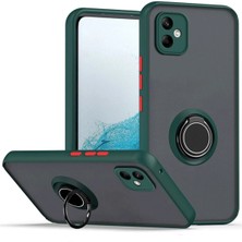  Samsung Galaxy A06 Kılıf Montreal Yüzüklü Silikon Kapak - Yeşil