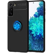 Galaxy S21 Plus Kılıf Nrtk Ravel Silikon Kapak-Siyah-Mavi