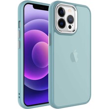 Apple iPhone 13 Pro Max Kılıf Buzlu Sert Pc Nrtk May Kapak-Mavi