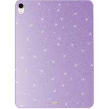 Apple iPad Air 10.9 2020 (4 Nesil) Simli Parlak Görünümlü Uyumlu Nrtk Tablet Koton Kılıf-Lila