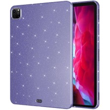 iPad Pro 11 2020 (2.nesil) Simli Parlak Görünümlü Uyumlu Nrtk Tablet Koton Kılıf-Derin Mor