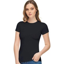 Elit Kadın Siyah Pamuklu Elastan Body 2 Li-Siyah-Siyah