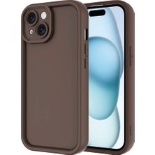 Apple iPhone 14 Kılıf Kamera Korumalı Nrtk Ananas Kapak-Kahverengi