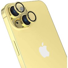 iPhone 15 Plus Uyumlu Nrtk Cl-15 Parmak Izi Bırakmayan Anti-Reflective Kamera Lens Koruyucu-Sar