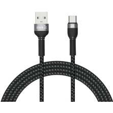 Siyah Shira Serisi Type-C USB Kablo 2 Metre