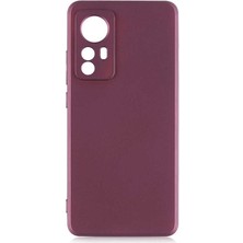 Xiaomi Mi 12 Kılıf Nrtk Premier Silikon Kapak-Mürdüm