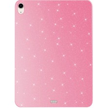 Apple iPad Air 10.9 2020 (4 Nesil) Simli Parlak Görünümlü Uyumlu Nrtk Tablet Koton Kılıf-Pembe
