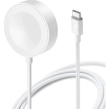 Beyaz Akıllı Saat Wireless Type-C Şarj Kablosu 1m