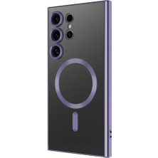 Galaxy S24 Ultra Kılıf Kamera Korumalı Magsafe Wireless Şarj Özellikli Nrtk Demre Kapak-Derin Mor