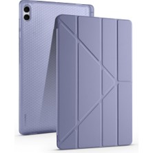 Galaxy Tab S11 Ultra Kılıf Zore Tri Folding Kalem Bölmeli Standlı Kılıf - Mor
