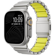 Watch Ultra 49MM Zore KRD-152 Titanyum Silikon Kordon - Gri-Yeşil