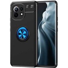 Xiaomi Mi 11 Kılıf Nrtk Ravel Silikon Kapak-Siyah-Mavi