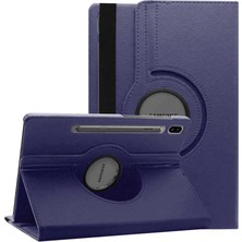 Galaxy Tab S7 Plus T970  Uyumlu Nrtk Dönebilen Standlı Kılıf-Lacivert