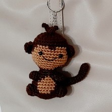 Nildamigurumi Amigurumi Örgü Oyuncak Anahtarlık Charm Maymun Punch