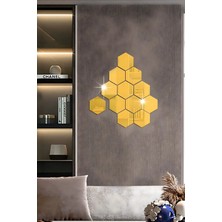 Bola Concept Ayna Pleksi Altıgen Duvar Dekoru 2mm Yapışkanlı – Geometrik Ayna Sticker Seti Duvar Süsü