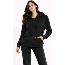CGA Kadın Basic Sweatshirt Kapüşonlu Sweatshirt