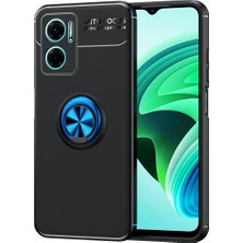 Xiaomi Redmi Note 11E Kılıf Nrtk Ravel Silikon Kapak-Siyah-Mavi