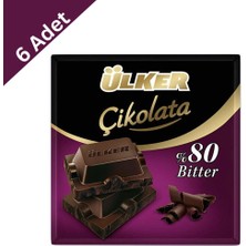 Ülker %80 Bitter Kare Çikolata 60 G x 6 Adet