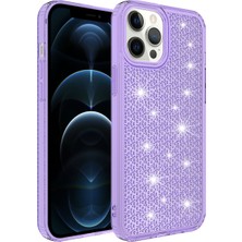 Apple iPhone 12 Pro Max Kılıf Airbagli Parlak Tasarımlı Nrtk Snow Kapak-Mor