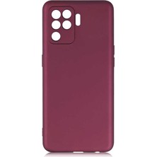 Oppo Reno 5 Lite Kılıf Nrtk Premier Silikon Kapak-Mürdüm